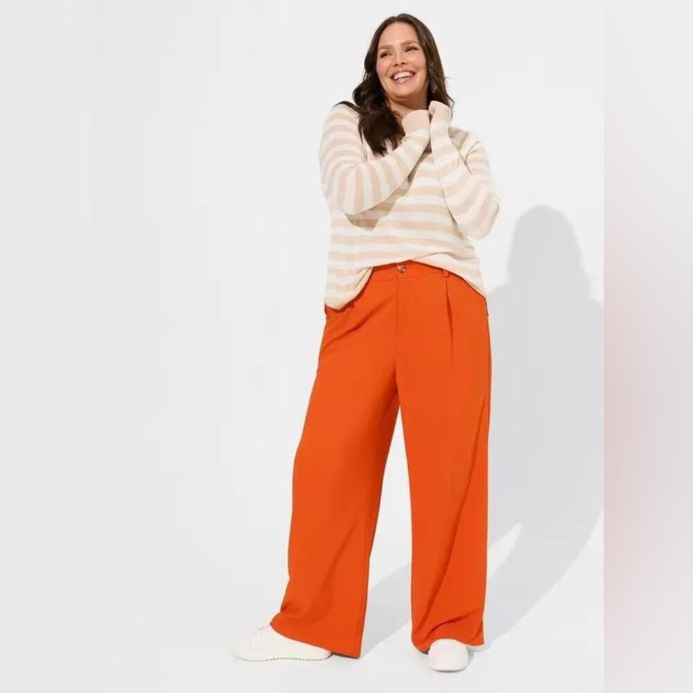 TORRID 🆕 NWT Pumpkin Orange Wide-Leg Dress Pants Size 18 Tall